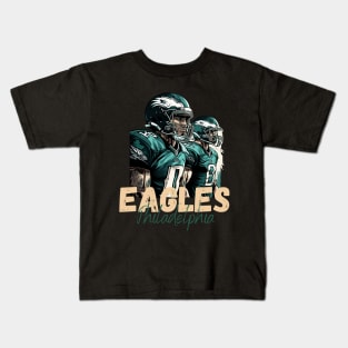 Philadelphia eagles football player graphic design cartoon style beautiful artwork Kids T-Shirt